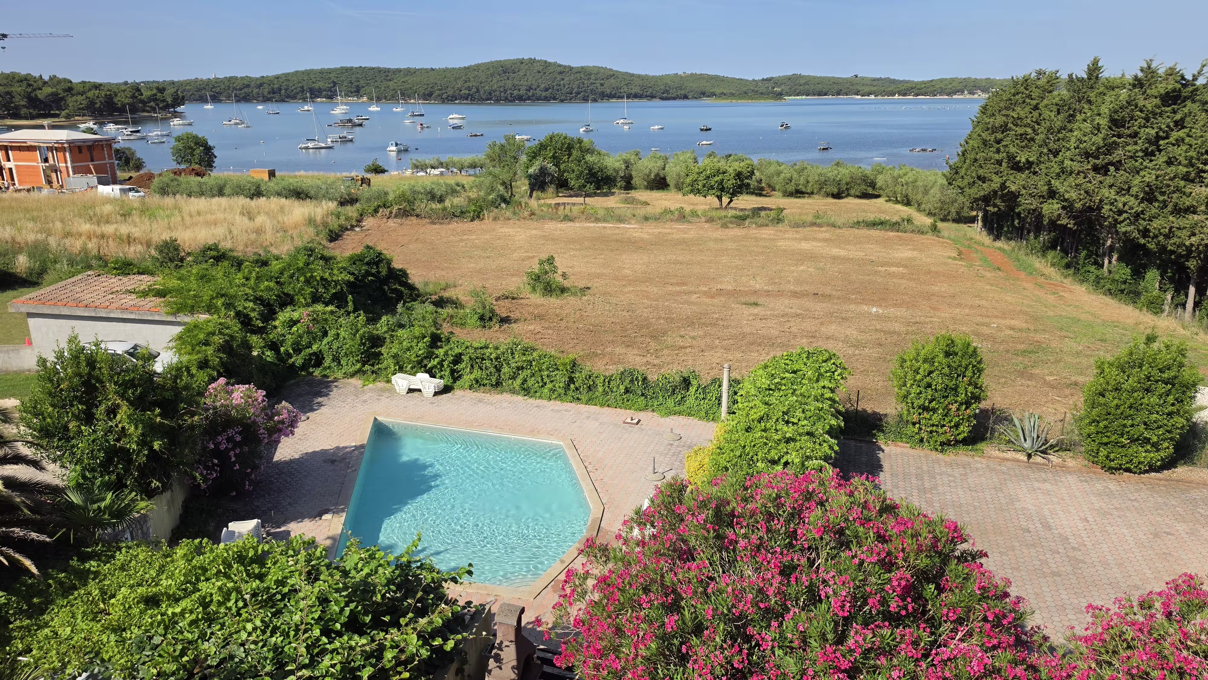 Panoramic terrace with sea view at Villa Viva pension in Istria